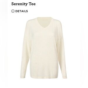 CAbi Cream Long Sleeve V-Neck Top